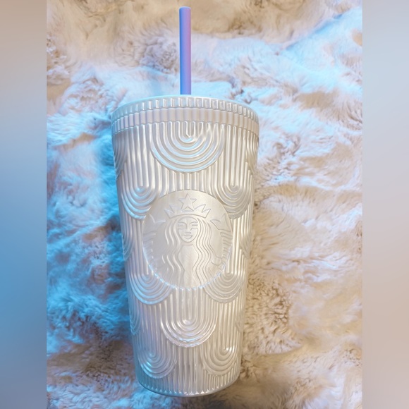 NEW 🌸SPRING COLLECTION🌸Starbucks 2023 Spring Pearl White Mermaid Cold Cup 16oz - Picture 3 of 5